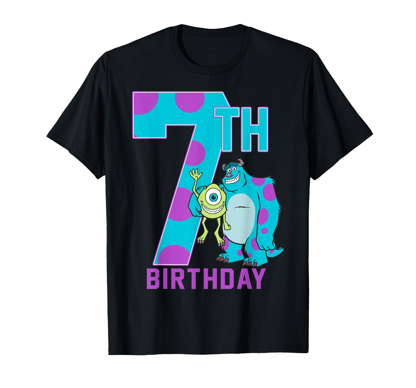 Disney Pixar Monsters Inc. Mike & Sully Happy 7th Birthday T-Shirt