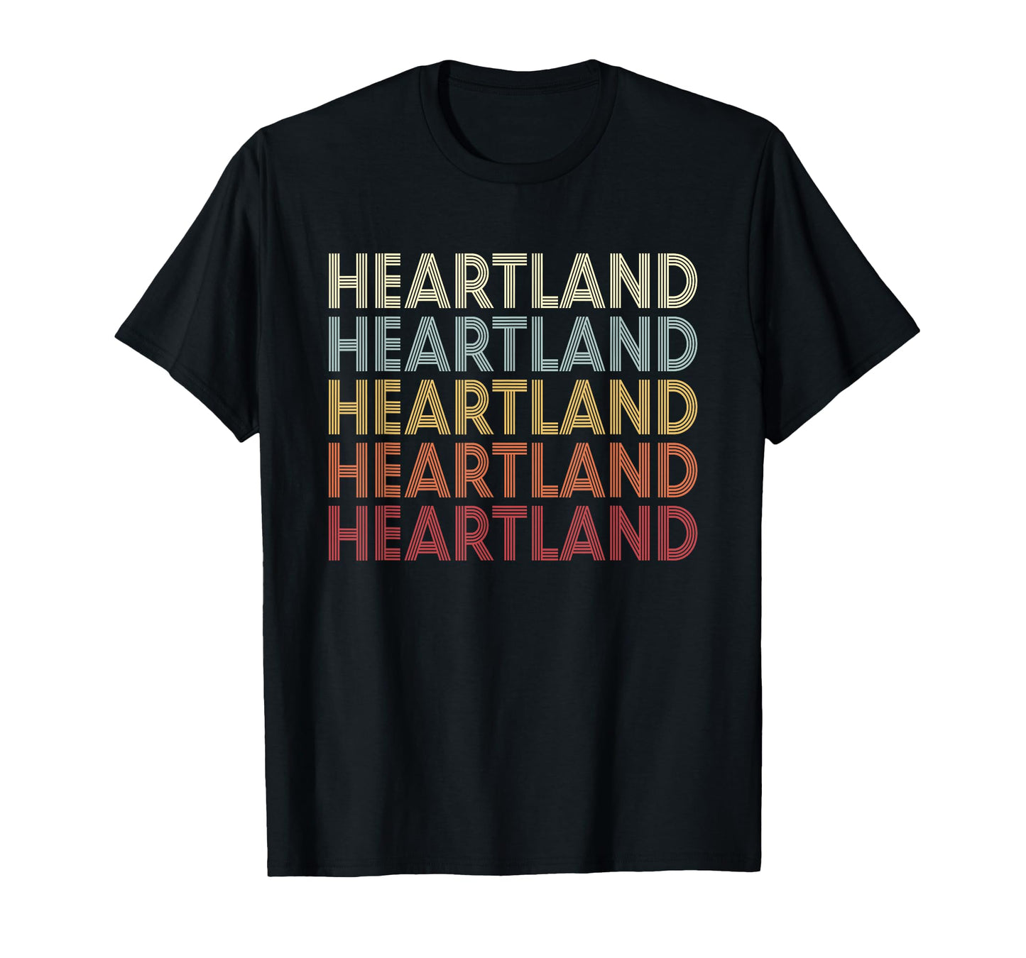 Heartland Texas Heartland TX Vintage Text T-Shirt - Black - Women's Small - Cotton Blend - Short Sleeve - Classic Fit - Unisex - Novelty T-Shirt