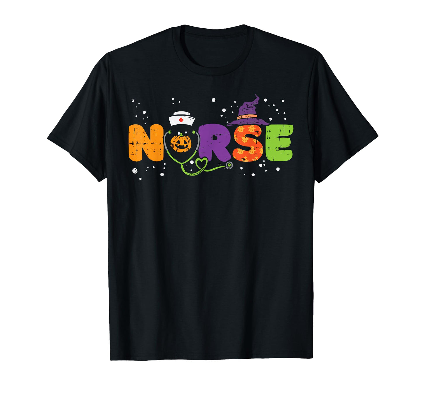 Nurse Pumpkin Stethoscope Halloween Costume Nursing Women T-Shirt