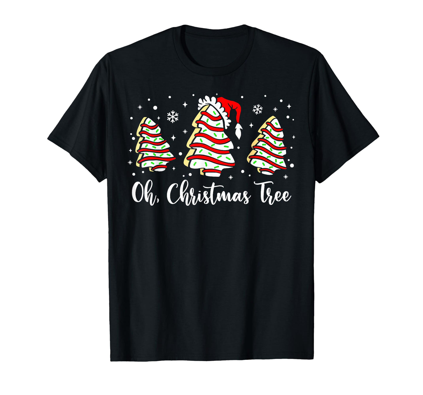Groovy Oh Christmas Tree Cakes Debbie Becky Jen Cake Lovers T-Shirt