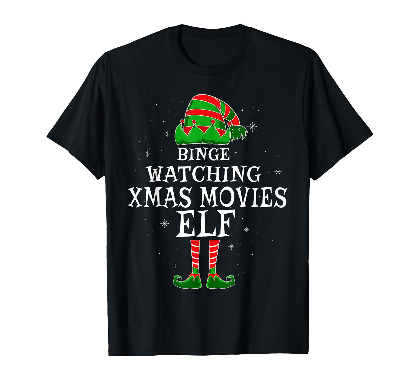 Binge Watching Xmas Movies Elf Matching Family Christmas T-Shirt