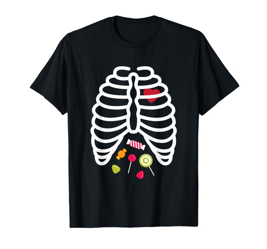 Skeleton Rib Cage Heart Candy Cute Shirt Adult Kids Tshirt T-Shirt