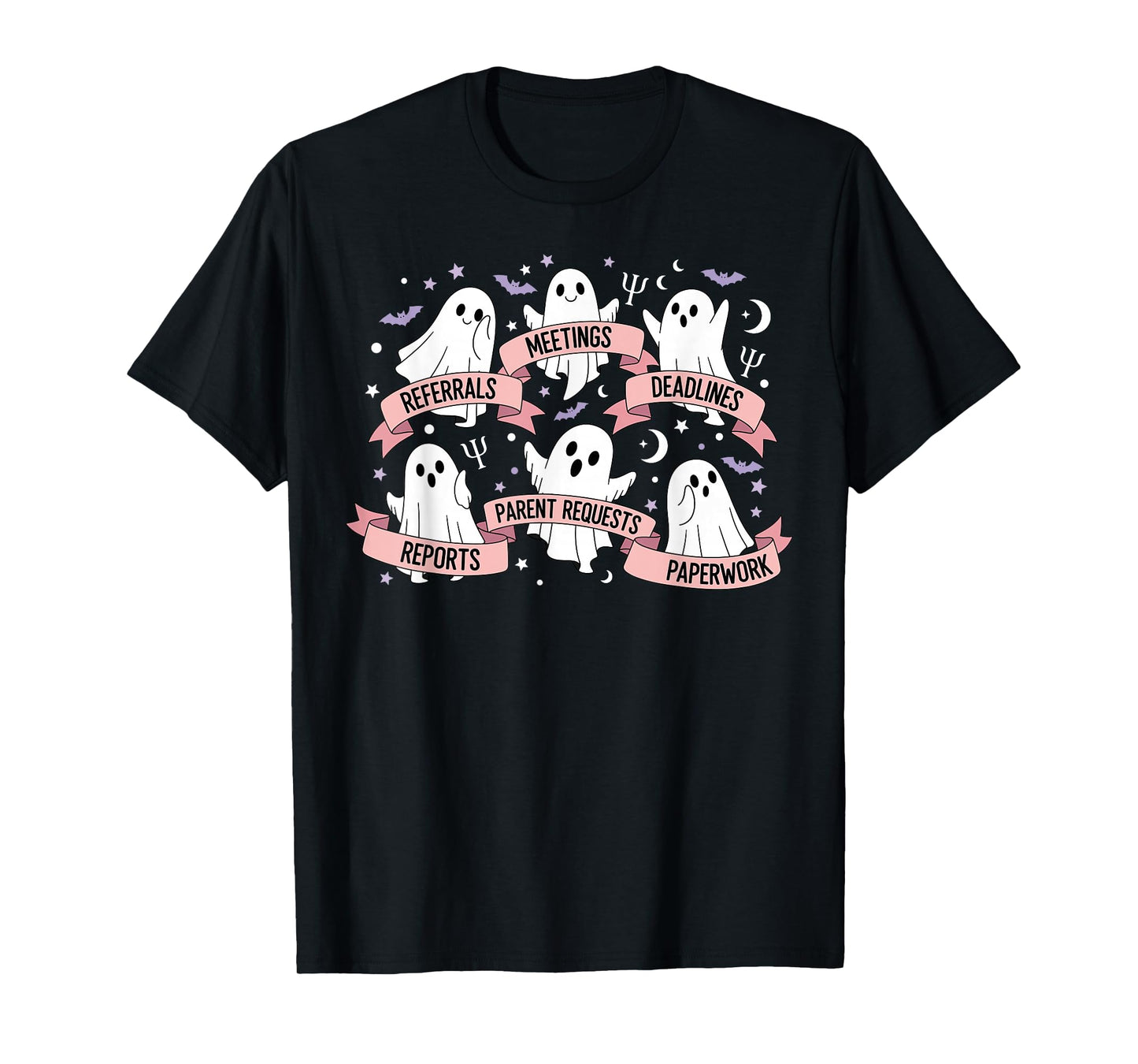 School Psychologist Halloween Ghosts Psych Funny Halloween T-Shirt
