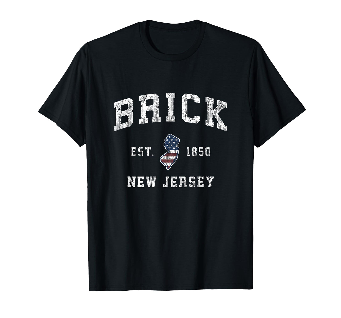 Brick New Jersey NJ Vintage American Flag Sports Design T-Shirt