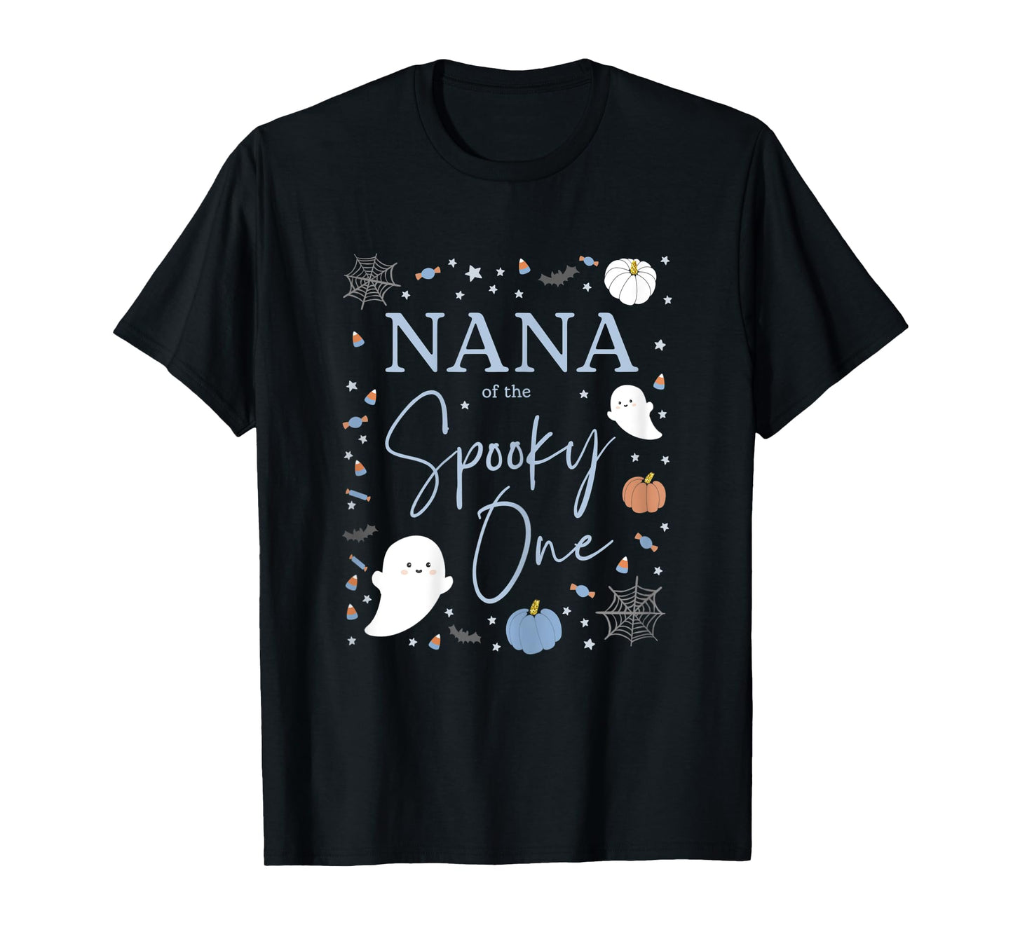 Womens Nana of the Spooky One First Birthday Blue Boy 1st Halloween T-Shirt