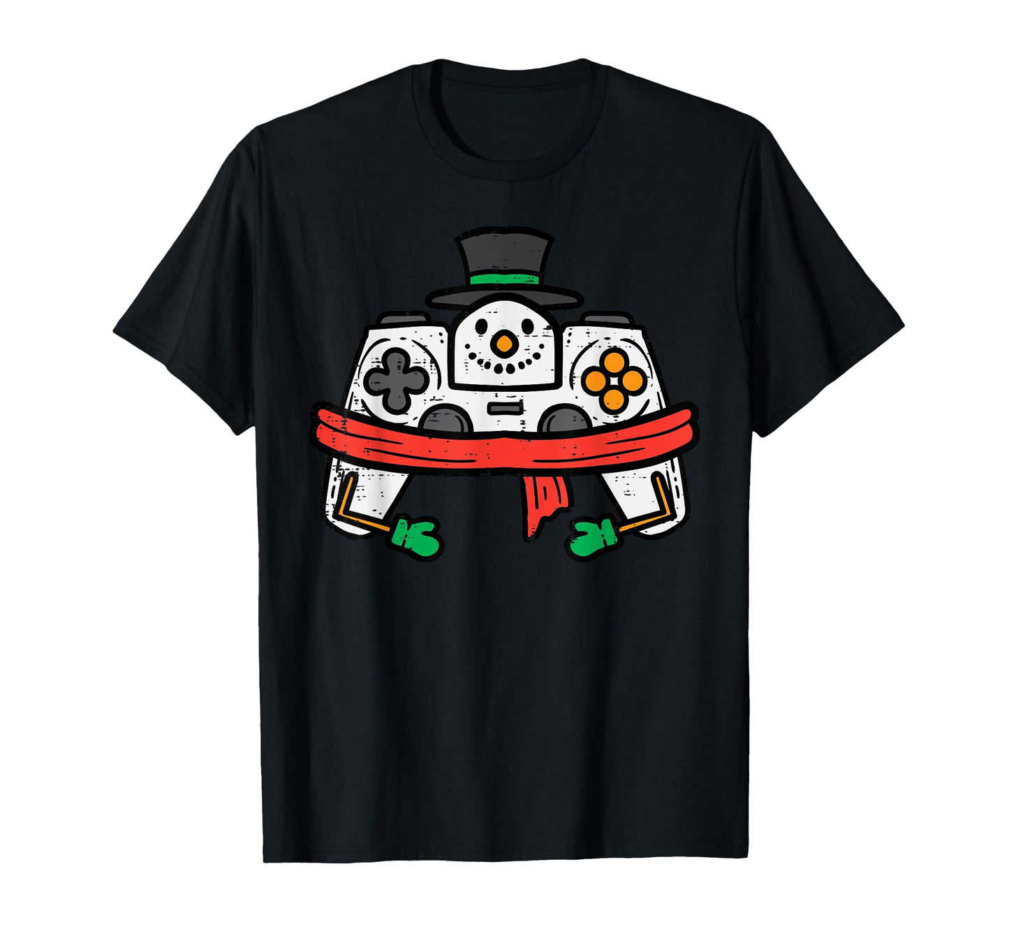 Christmas Snowman Gamer Controller Xmas Gaming Men Boys Kids T-Shirt