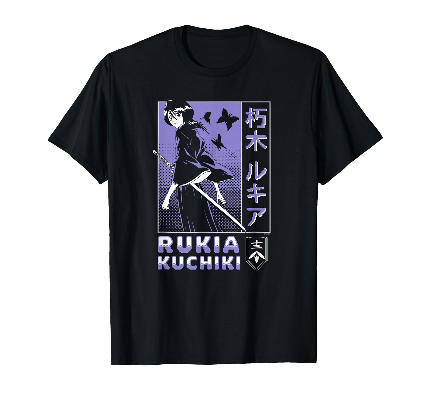 BLEACH Rukia Kuchiki Pixelated Background Anime T-Shirt