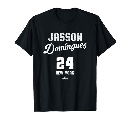 Jasson Dominguez 24 New York Baseball Vintage MLBPA T-Shirt