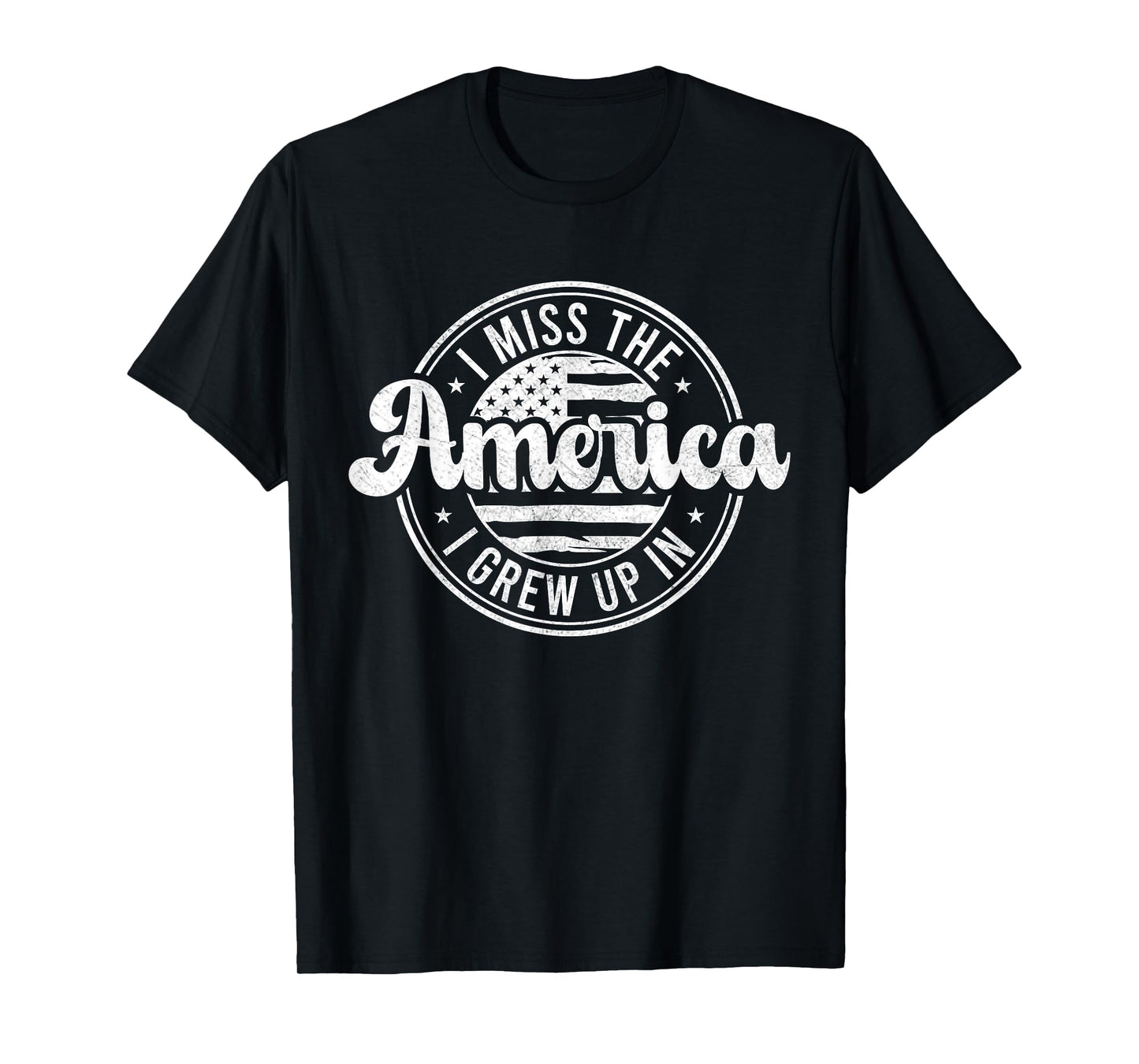 I Miss The America I Grew Up In American Flag Vintage T-Shirt