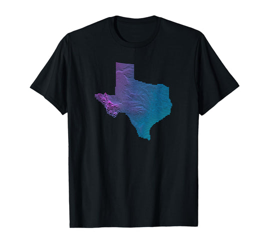 Texas Division - Elevation Map of Texas Topography T-Shirt