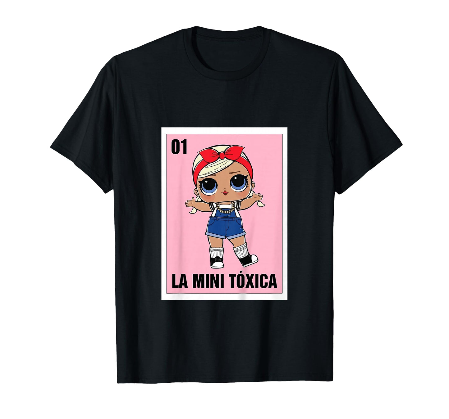 La Mini Toxica Mexican Bingo Card Game Spanish Baby Girl T-Shirt