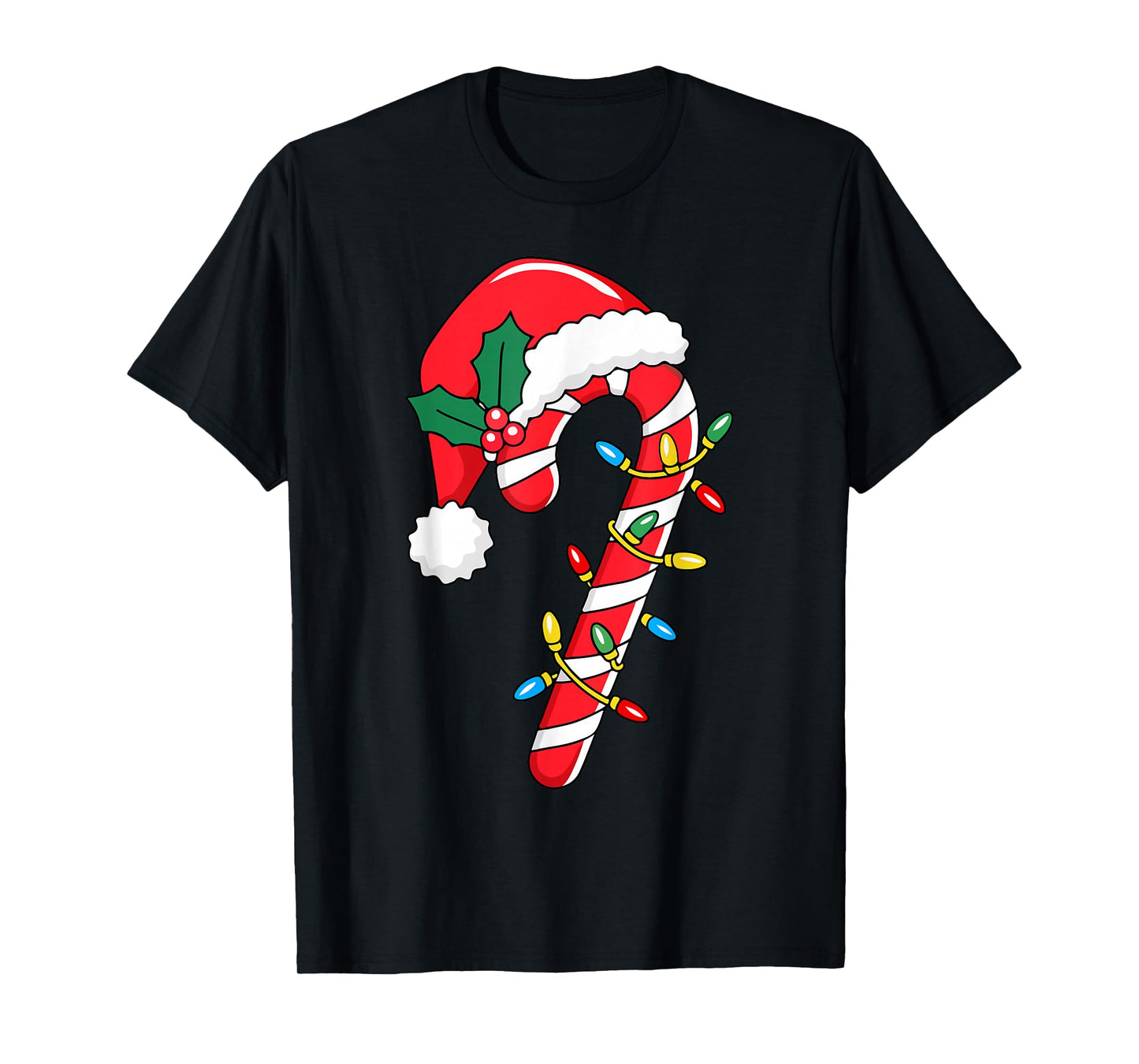 Christmas Candy Cane Santa Xmas Kids Toddler Youth Women Men T-Shirt