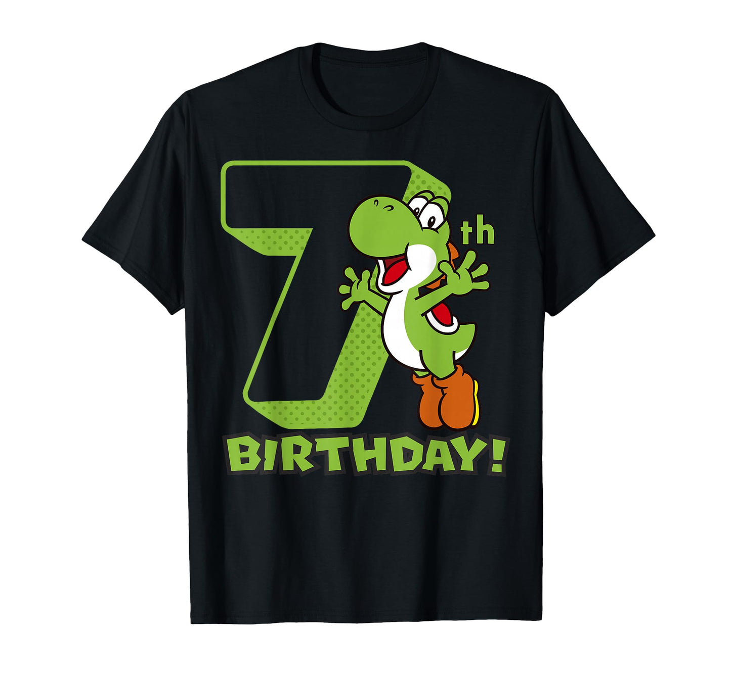 Super Mario Yoshi 7th Birthday Action Portrait T-Shirt