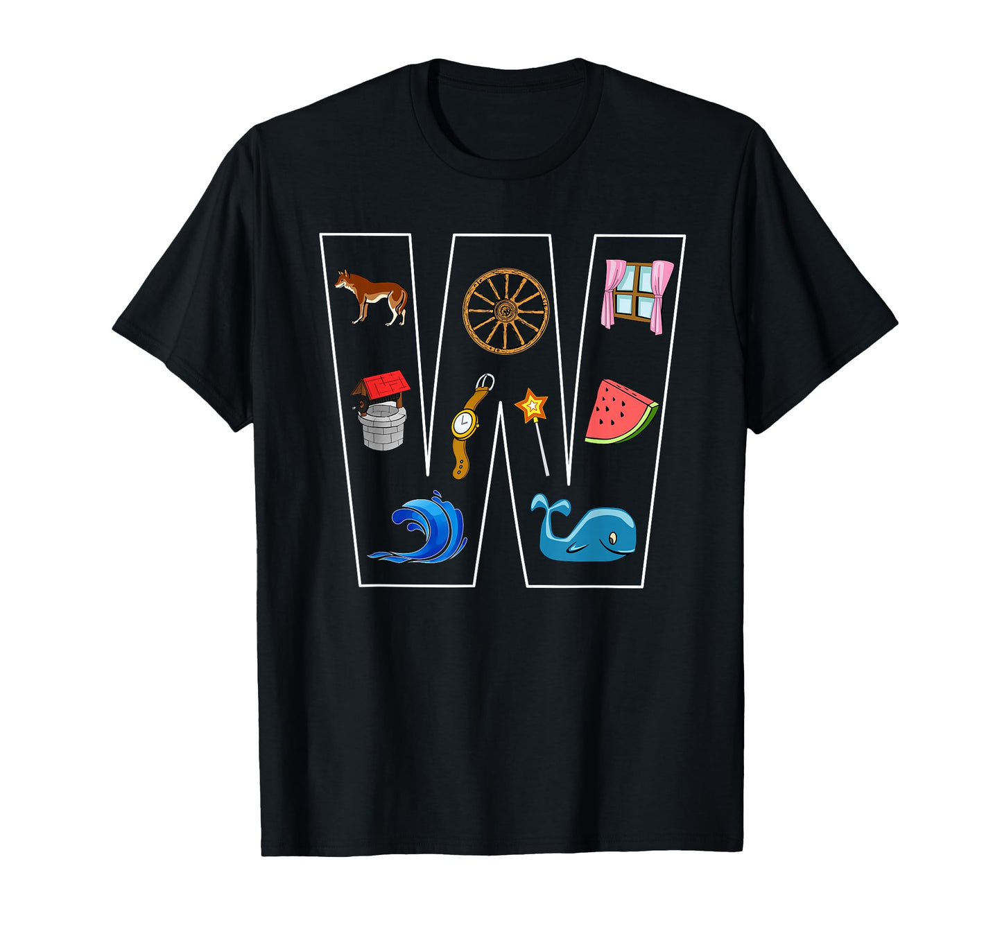 Alphabet Letter W Phonics Objects That Start With W Shirt T-Shirt