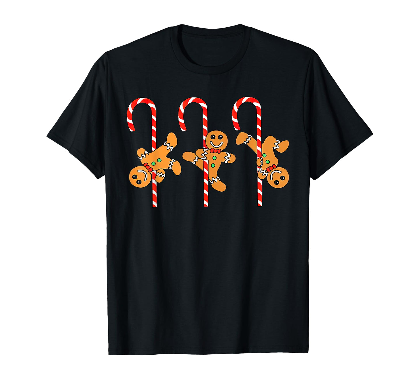 Gingerbread Man Pole Dance Christmas Candy Cane Pole Dancing T-Shirt