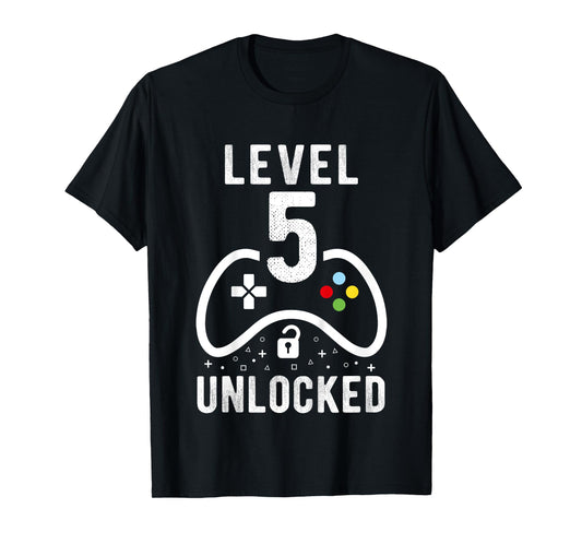Level 5 Unlocked Video Game 5th Birthday Gift T-Shirt
