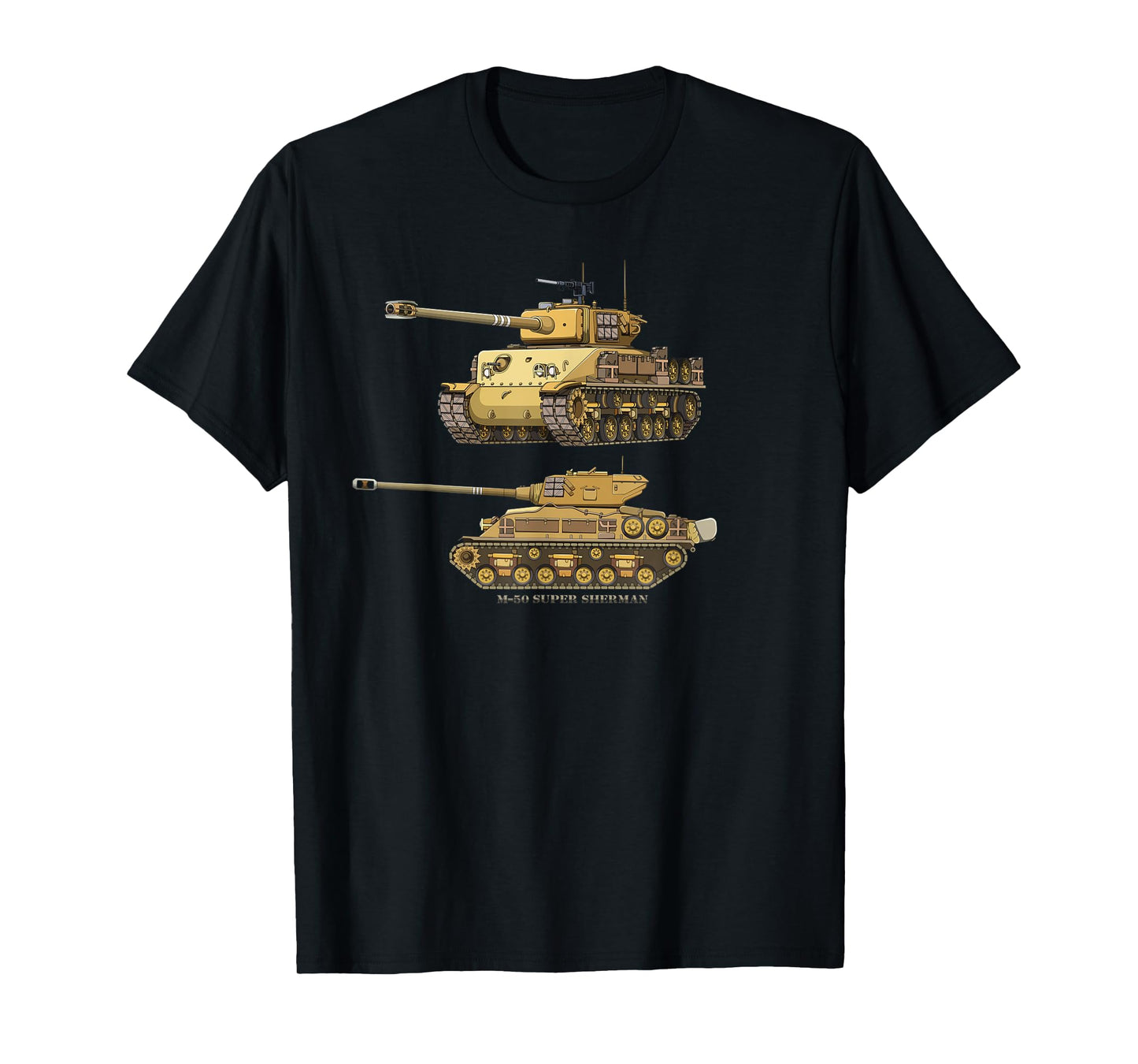 M51 Super Sherman Isherman Israel Tank Diagram T-Shirt