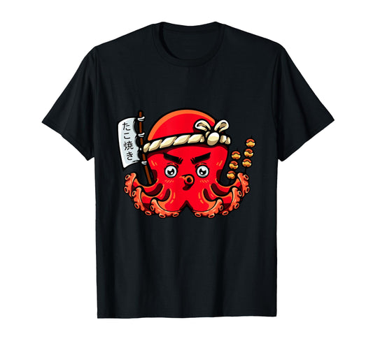 Japanese Gyotaku Tradition Japanese Calligraphy Octopus T-Shirt