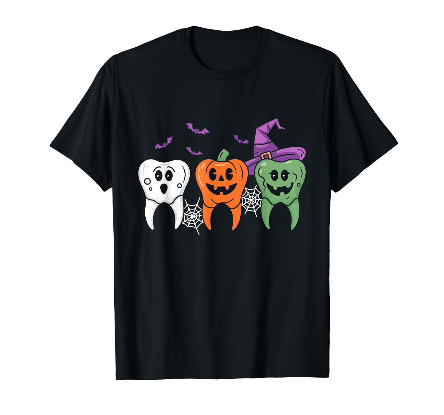 Teeth Ghost Pumpkin Witch Cute Dental Halloween Dentist T-Shirt