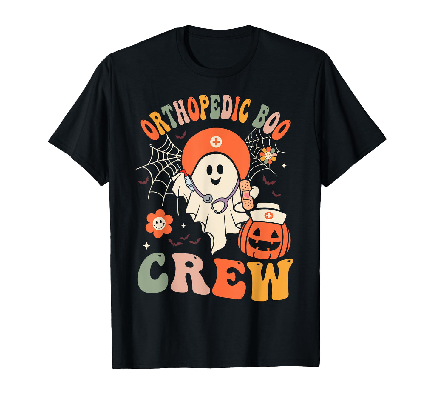 Orthopedic Boo Crew Ghost Ortho Nursing Halloween Women T-Shirt