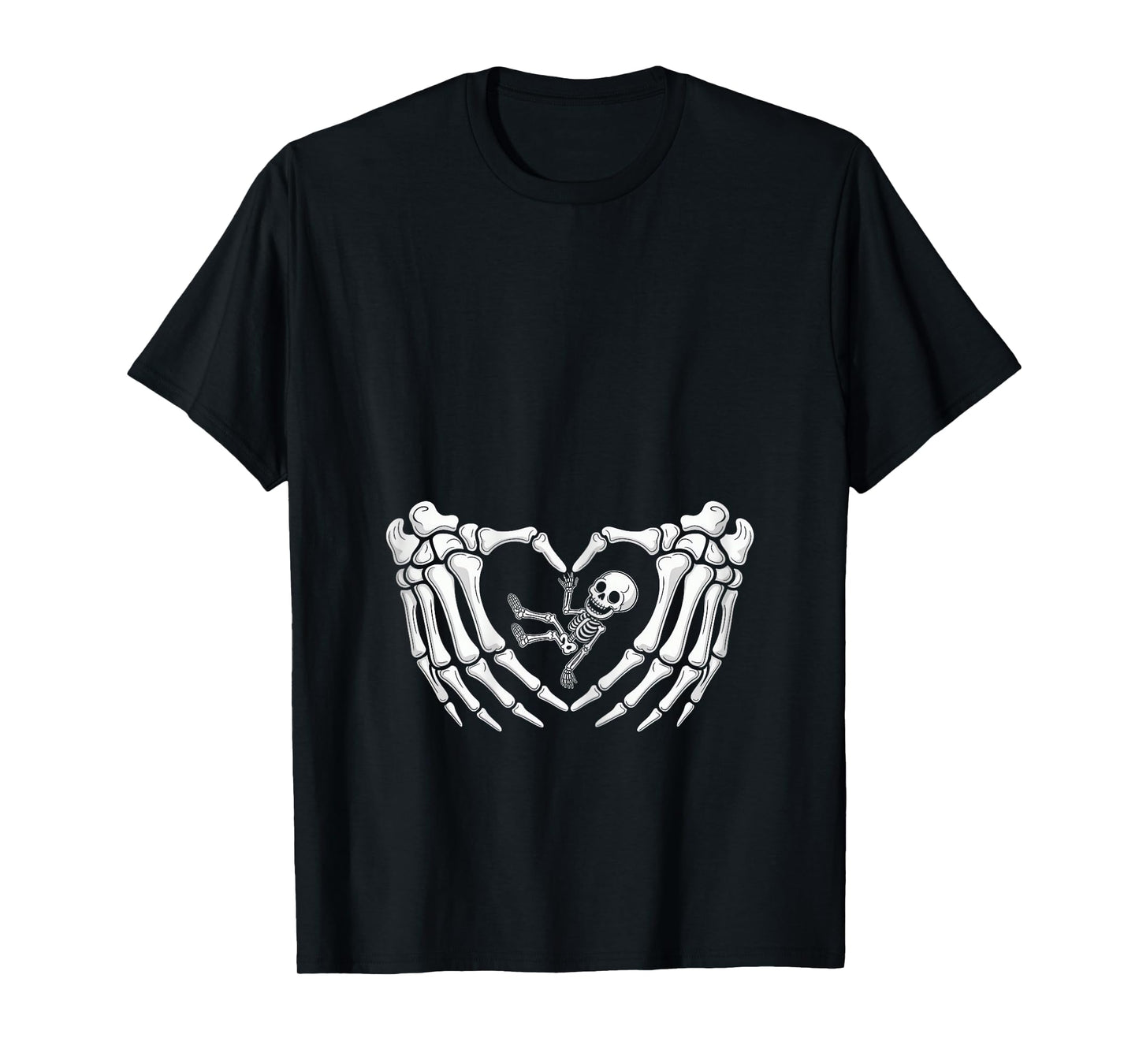 Happy Halloween Pregnant Baby Skeleton Spooky Season New Mom T-Shirt