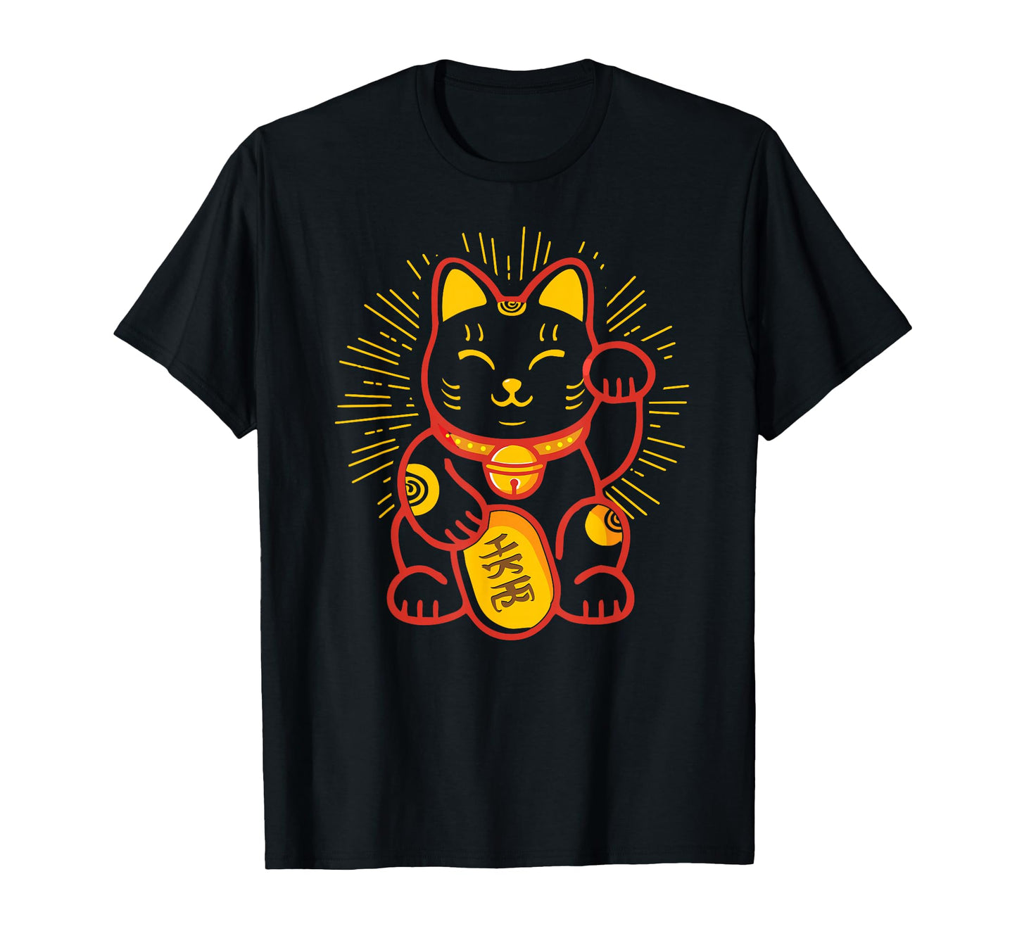 Maneki Neko Lucky Cat Japanese Money Kitten Good Luck Charm T-Shirt