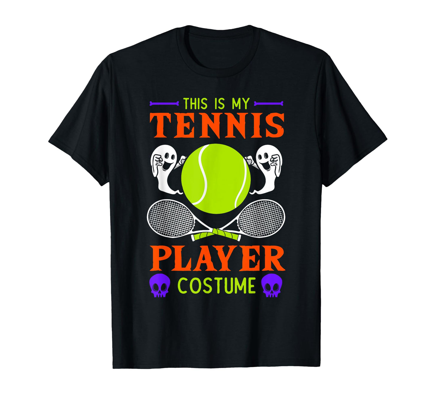 Halloween Tennis Player Sport Spooky Ghost Costume T-Shirt