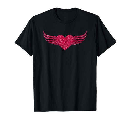 Cool Pink Angel Wings Heart T-Shirt
