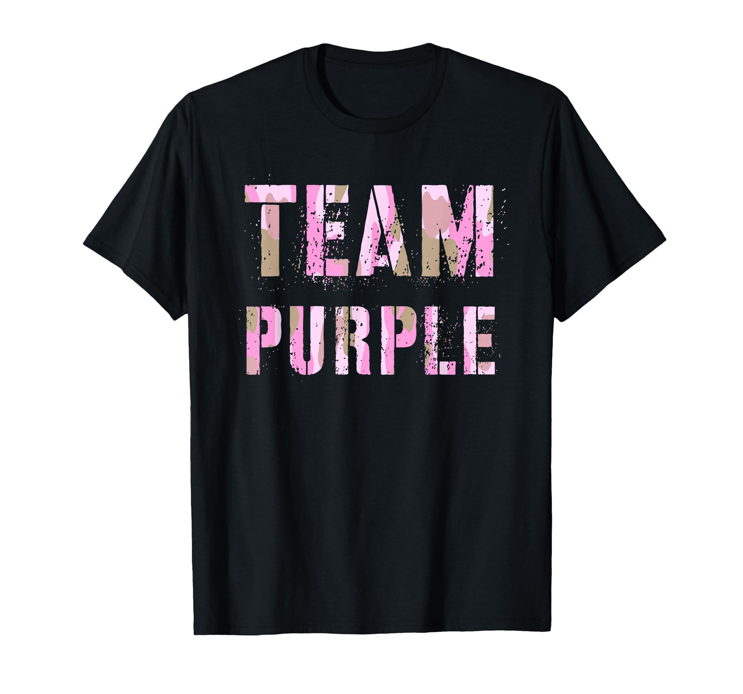 Vintage TEAM PURPLE Camo Summer Camp War Game Army Children T-Shirt