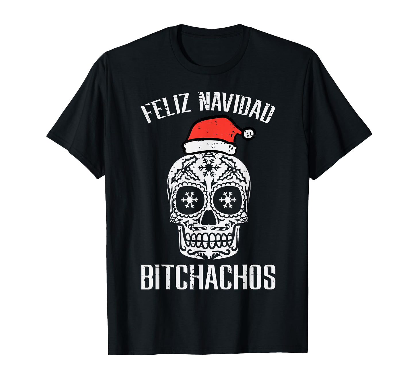 Christmas Sugar Skull Feliz Navidad Mexican Xmas Women Men T-Shirt