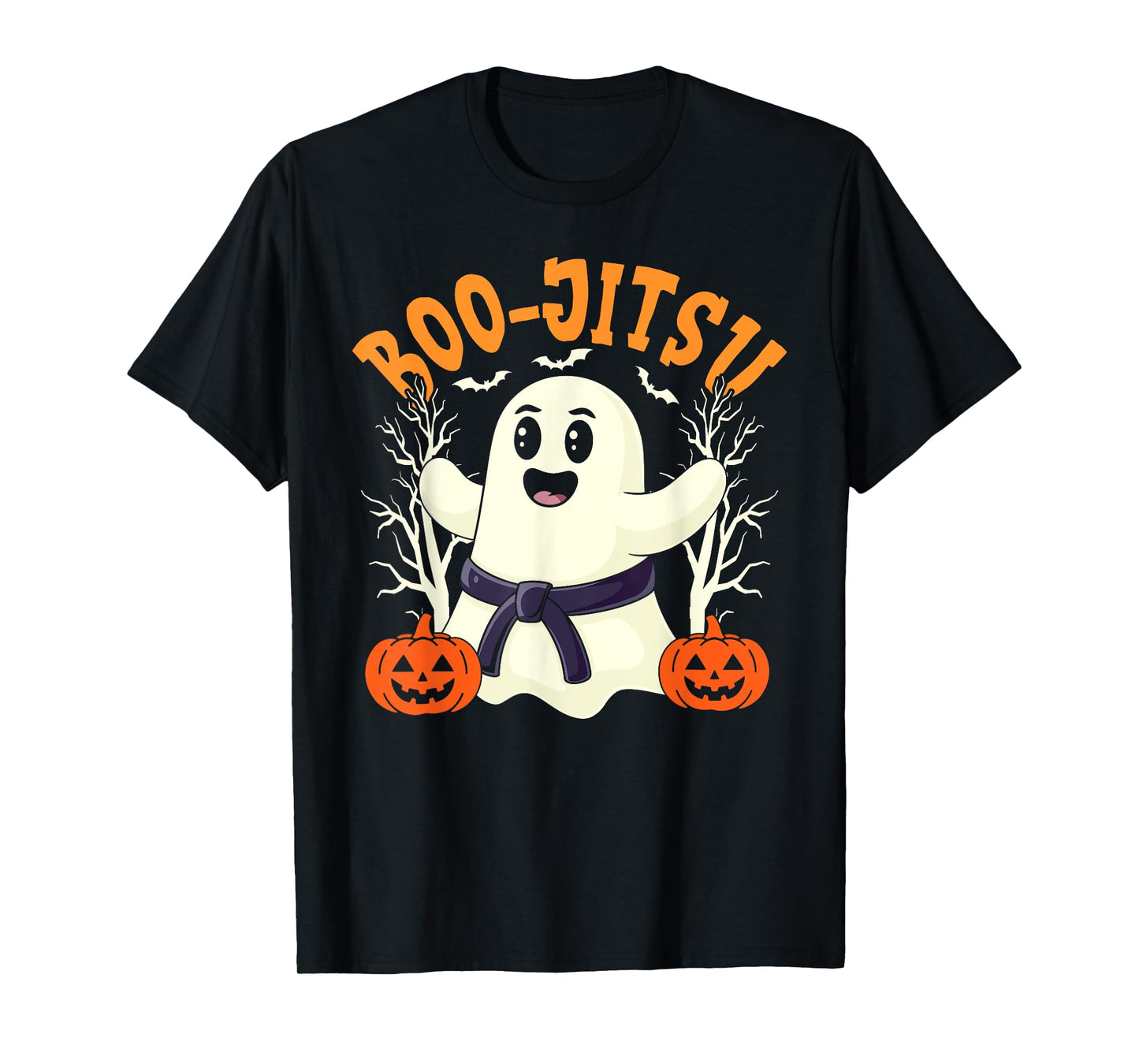 Boo-Jitsu Halloween Spooky Ghost Brazilian Jiu-JItsu BJJ T-Shirt