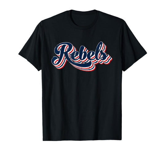 Rebels Patriotic USA America Proud 4th of July Retro Graphic T-Shirt