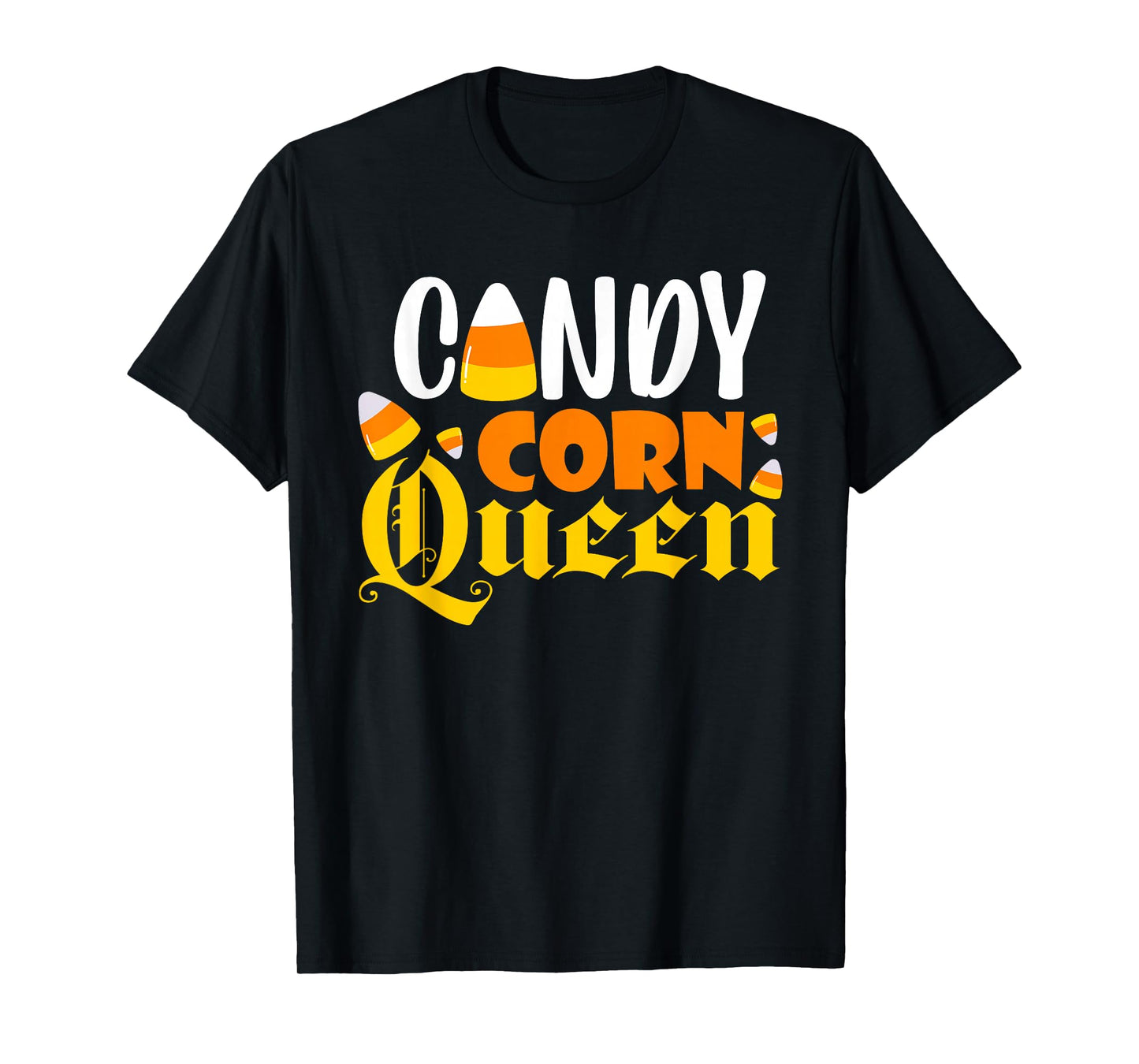 Candy Corn Queen Costume Halloween Cute Kawaii Crown Girls T-Shirt
