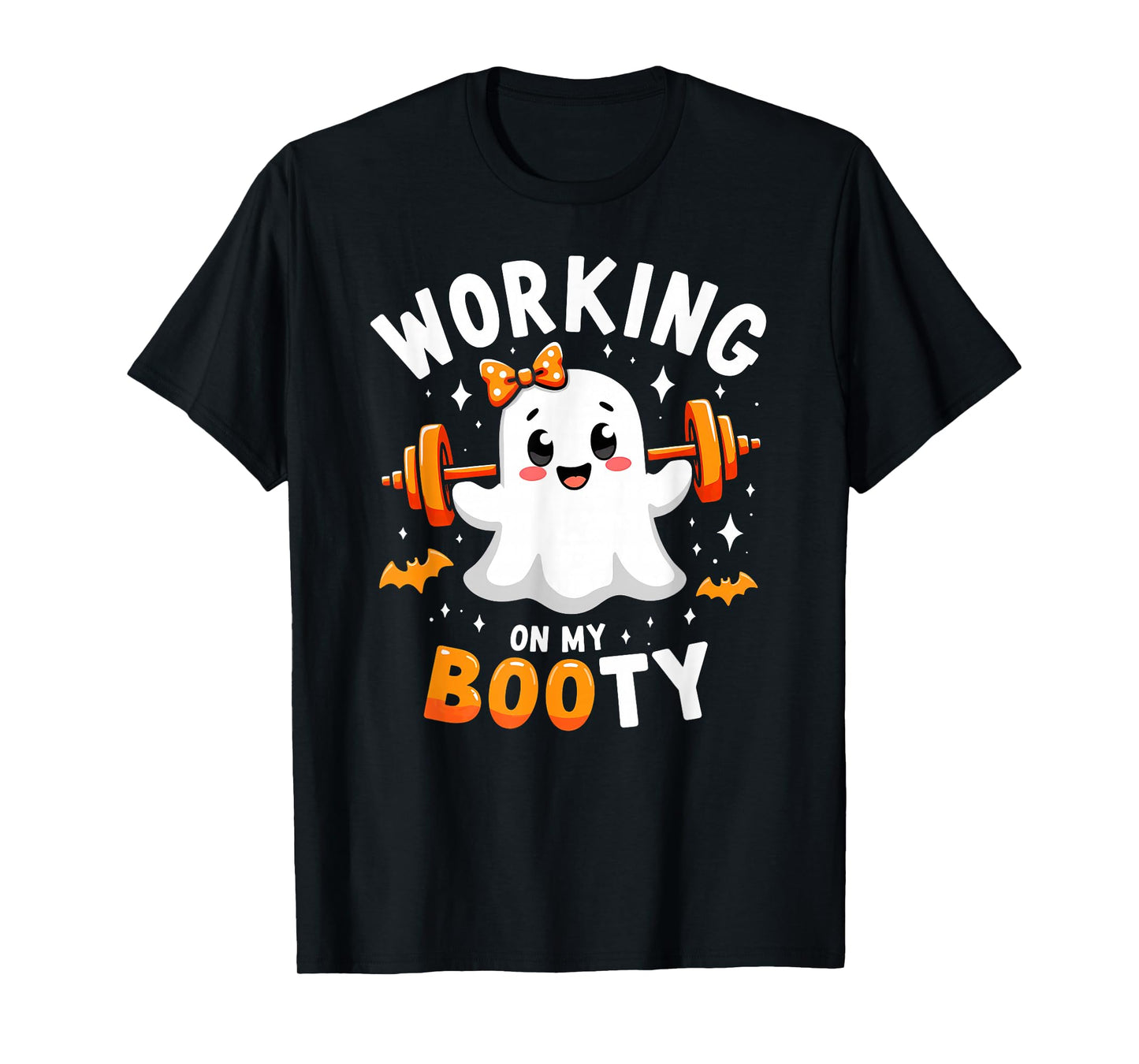 Humor Boo Working On My Booty Gym Fitness Halloween T-Shirt