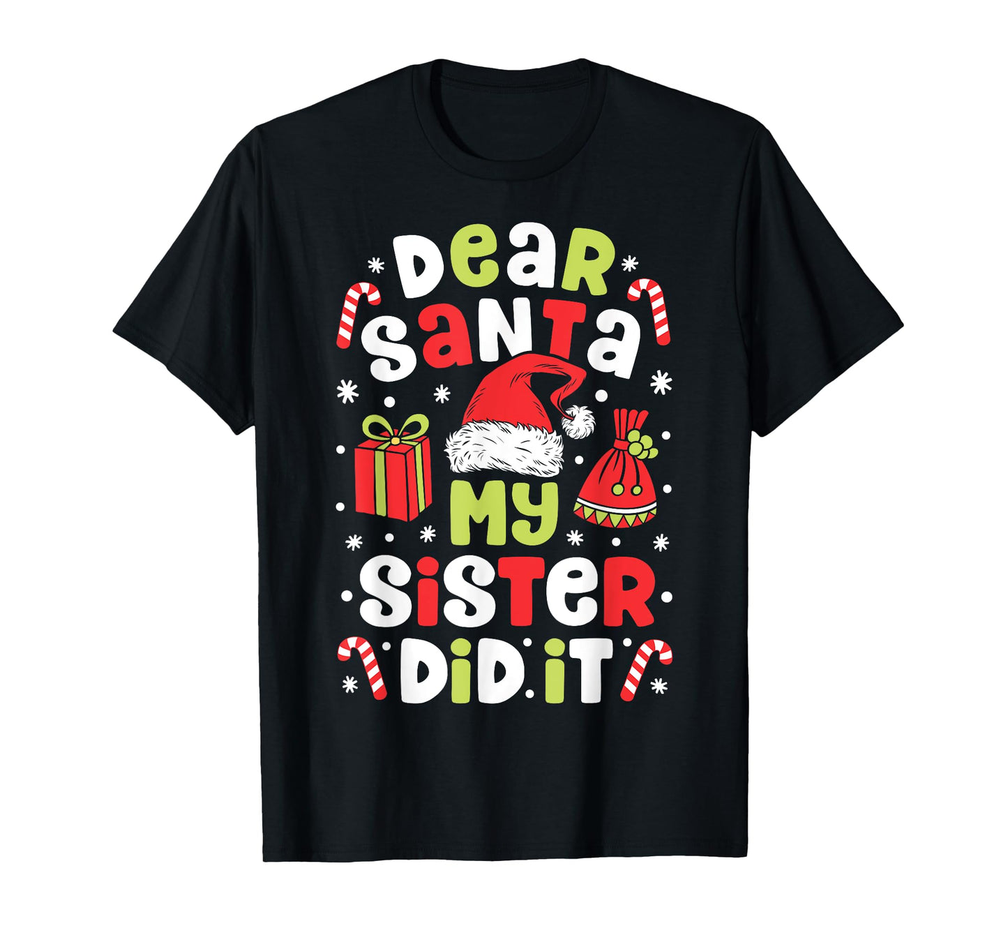 Dear Santa My Sister Did it Funny Christmas Boys Kids Gifts T-Shirt