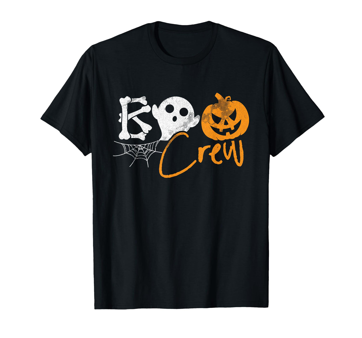 Boo Crew Lazy Halloween Costume Funny Ghost Pumpkin Bones T-Shirt
