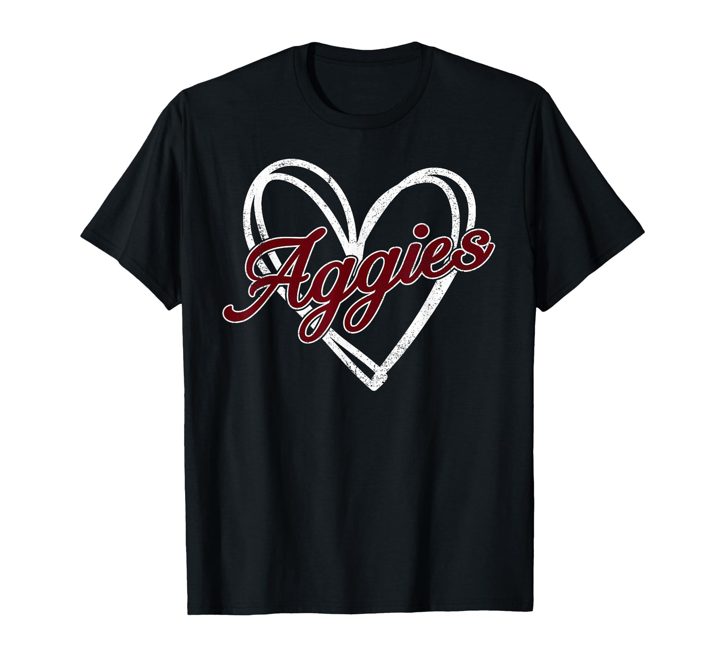 Retro Personalized Aggies-Heart Men Women Kid T-Shirt