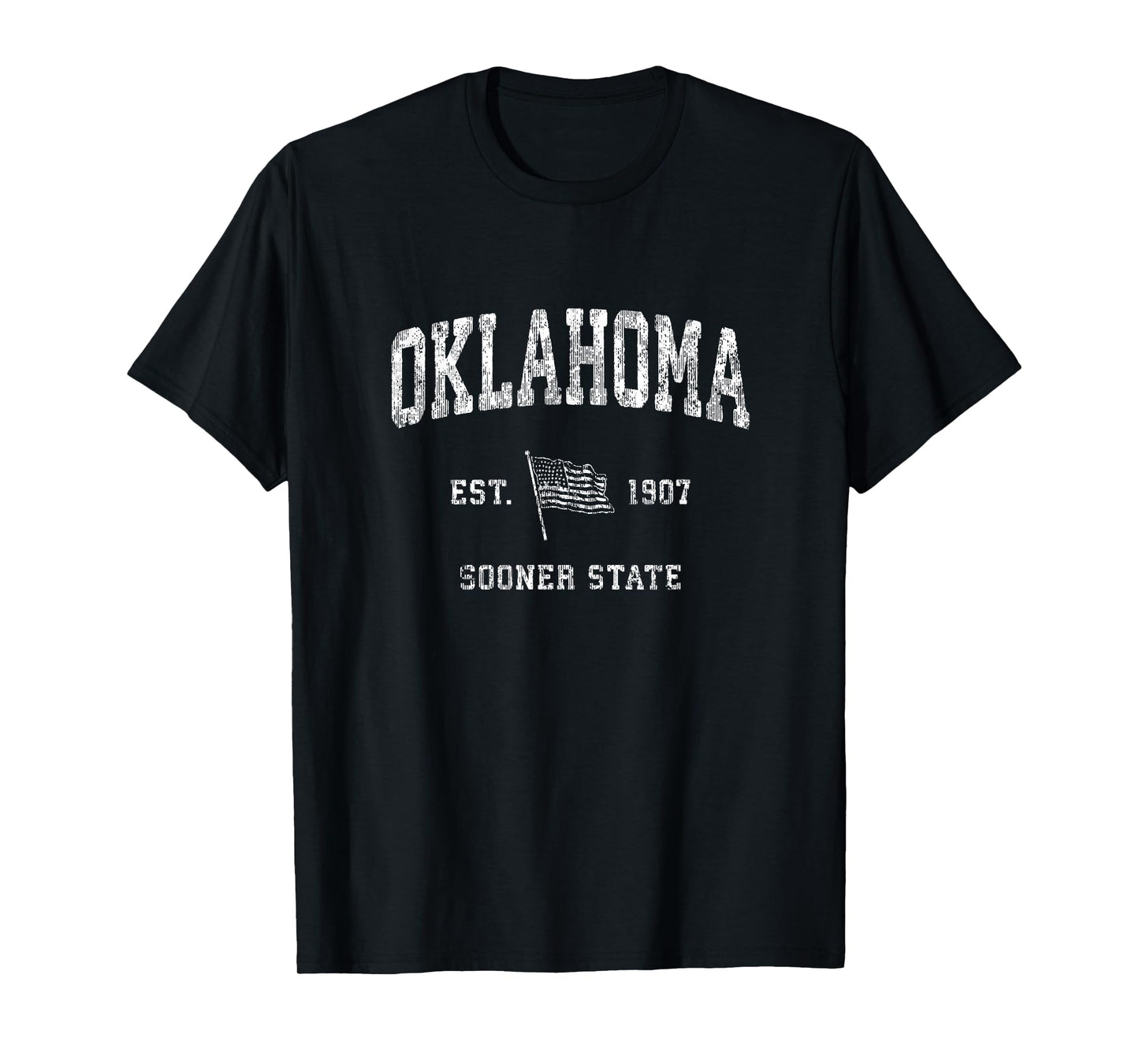 Oklahoma T-Shirt Vintage US Flag Sports Design Tee T-Shirt