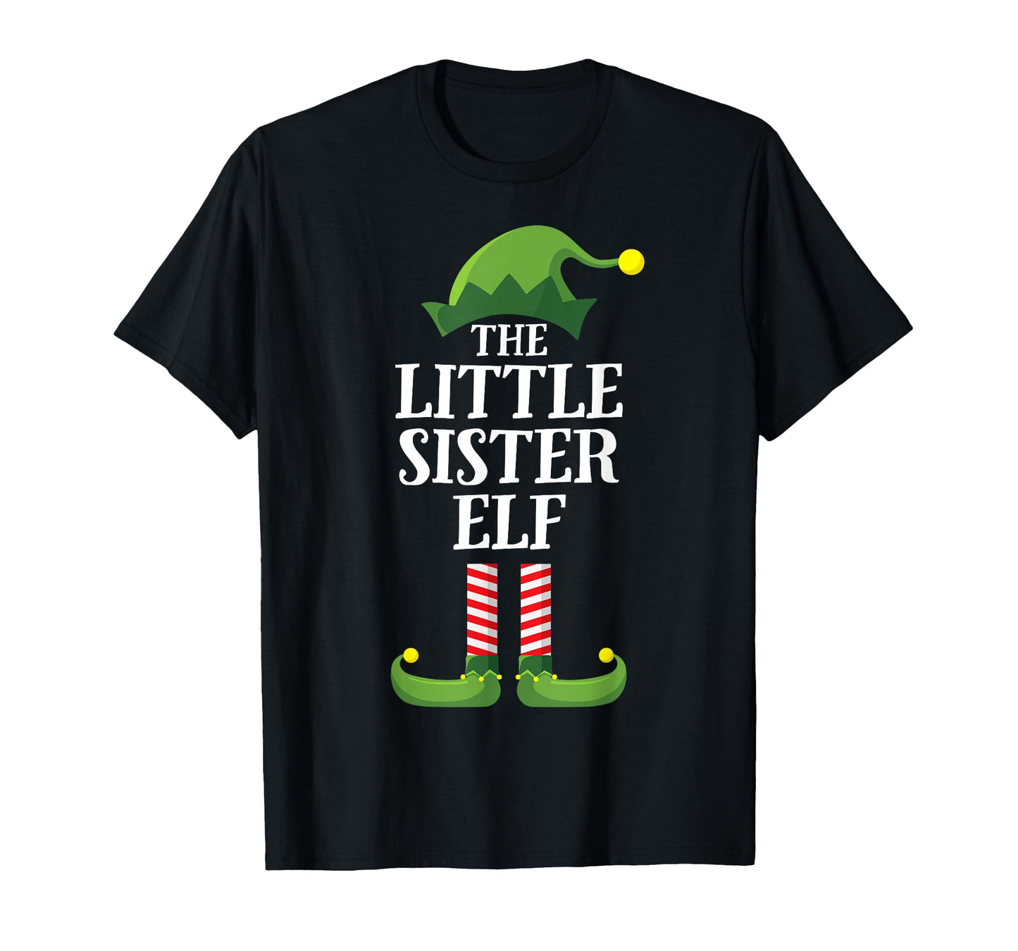 Little Sister Elf Matching Family Group Christmas Girls T-Shirt