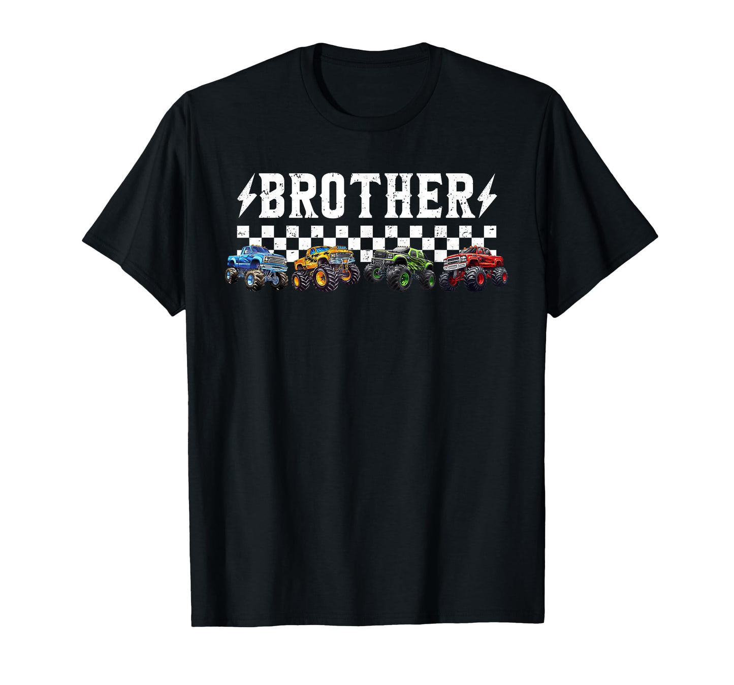 Brother Retro Monster Truck Family Crew Birthday Matching T-Shirt