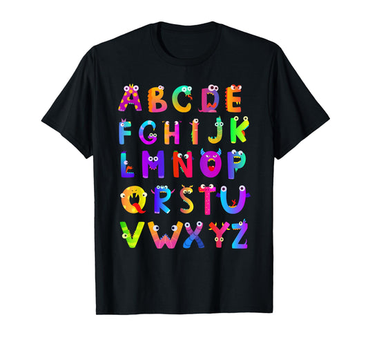Monster ABC Cute Alphabet Halloween Teacher Costume Kids T-Shirt