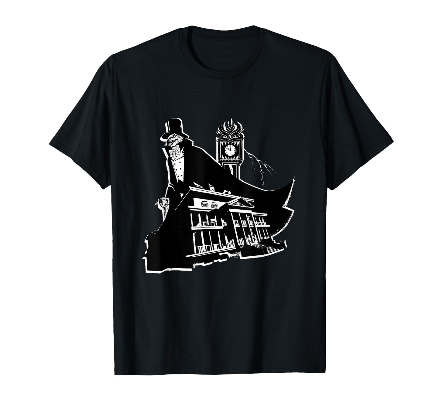 Disney Haunted Mansion Movie Hatbox Ghost Grandfather Clock T-Shirt