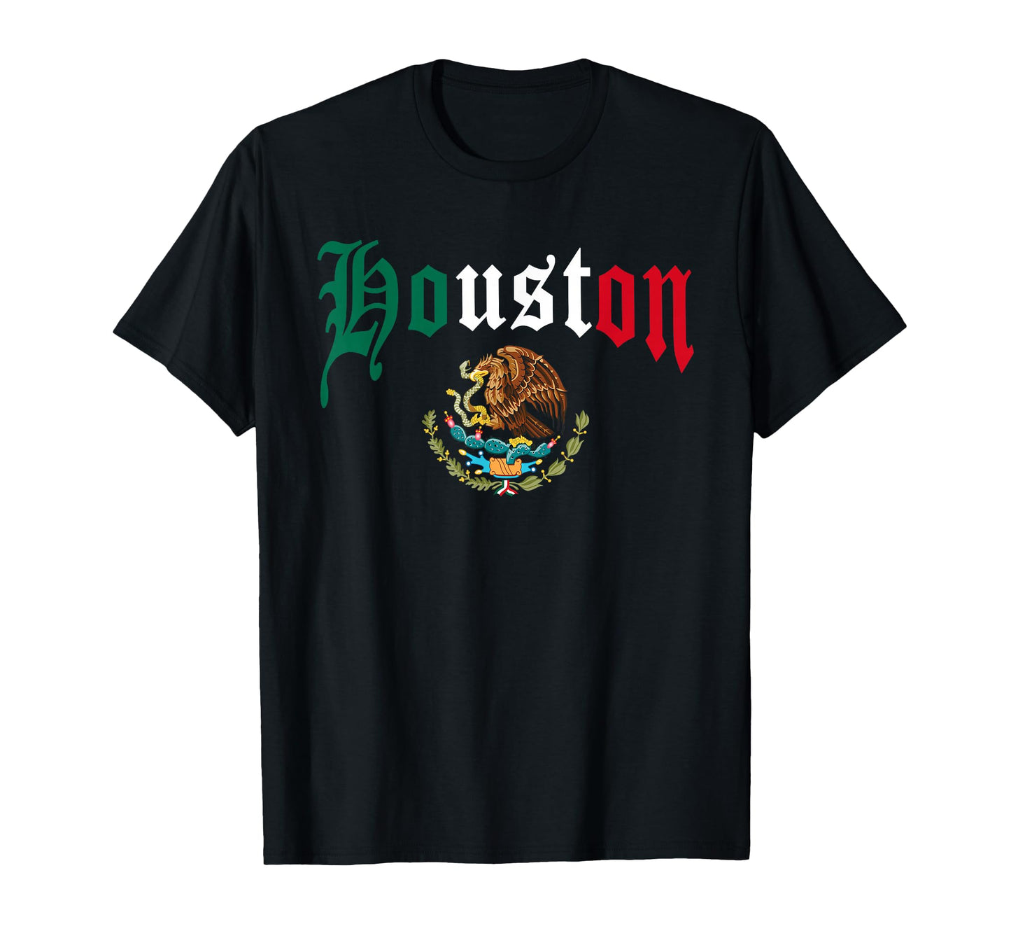 Houston Texas Mexican Flag Mexico Eagle T-Shirt