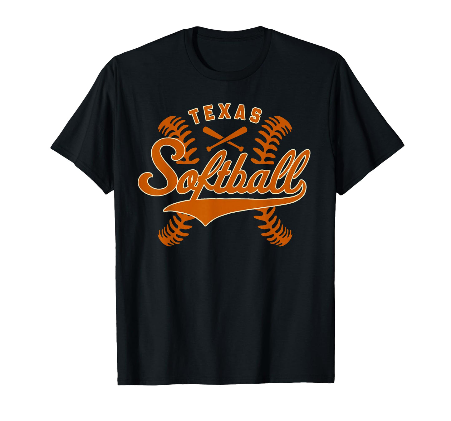 Texas Softball Vintage Mens Kids Team Retro Softball Fan T-Shirt