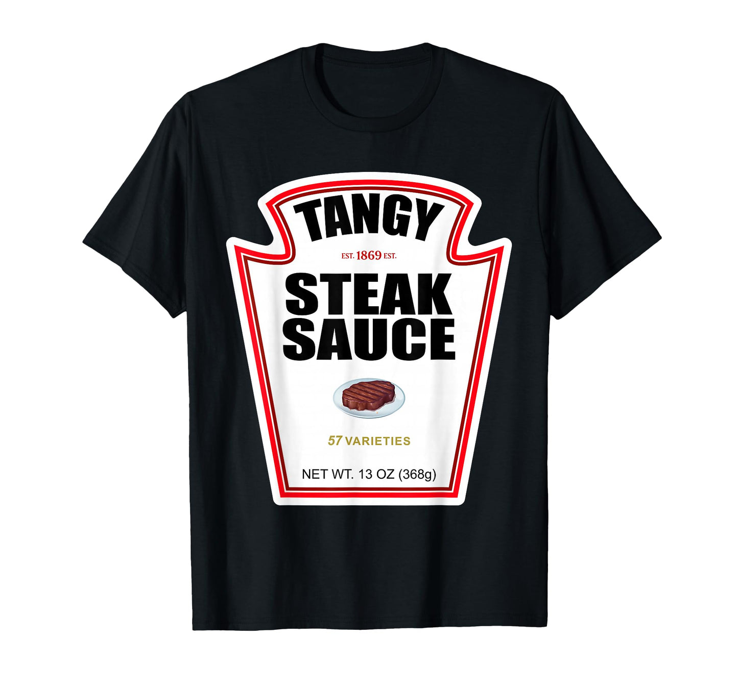 Steak Sauce Bottle Label Funny Halloween Costume Outfit T-Shirt