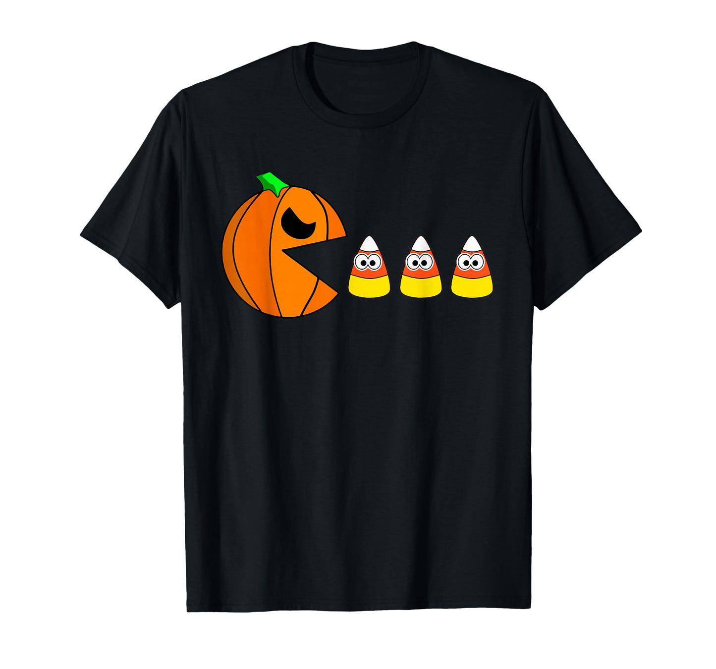 Funny Halloween Pumpkin Eating Candy Corn Gamer Boy Girl Kid T-Shirt