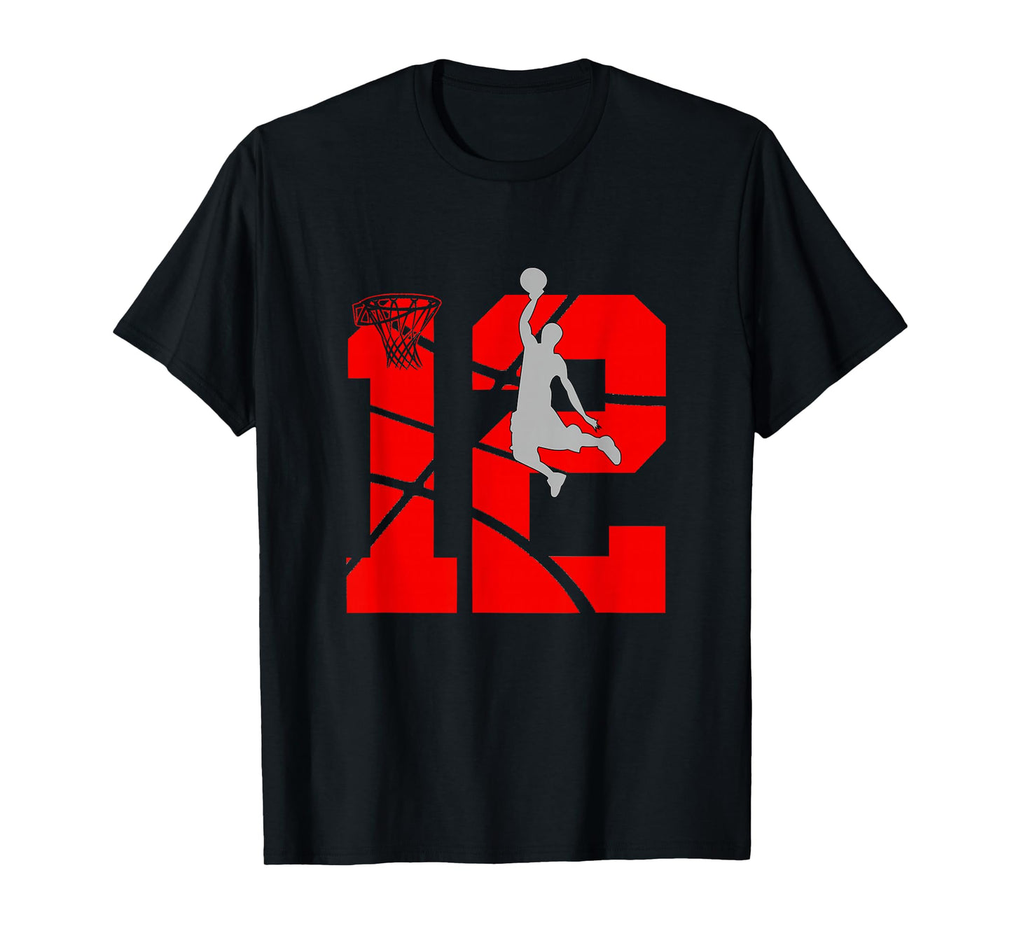 12 Year Old 12th Basketball Birthday PartyTheme Boys Girls T-Shirt