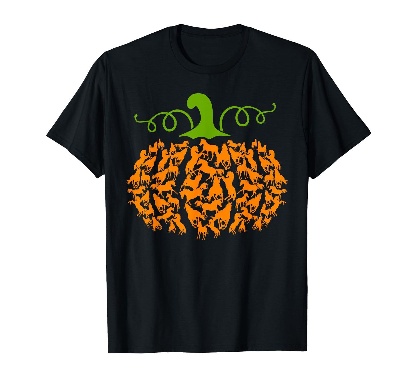 Pumpkin Horse Lover Halloween Costume Girls Women T-Shirt
