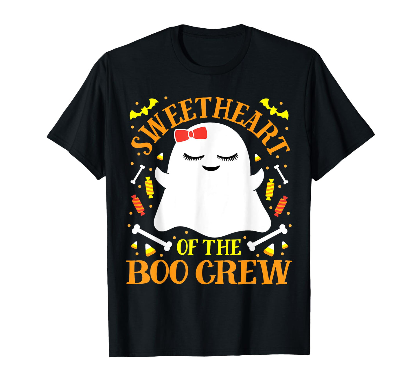 Sweetheart Boo Crew Ghost Matching Cute Girls Halloween T-Shirt
