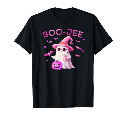 Boo-Jee Ghost - Cute Pink Ghost Halloween Design T-Shirt